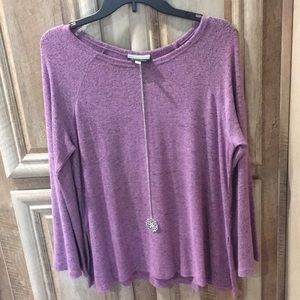 New Lavender Purple Top With Necklace Attached